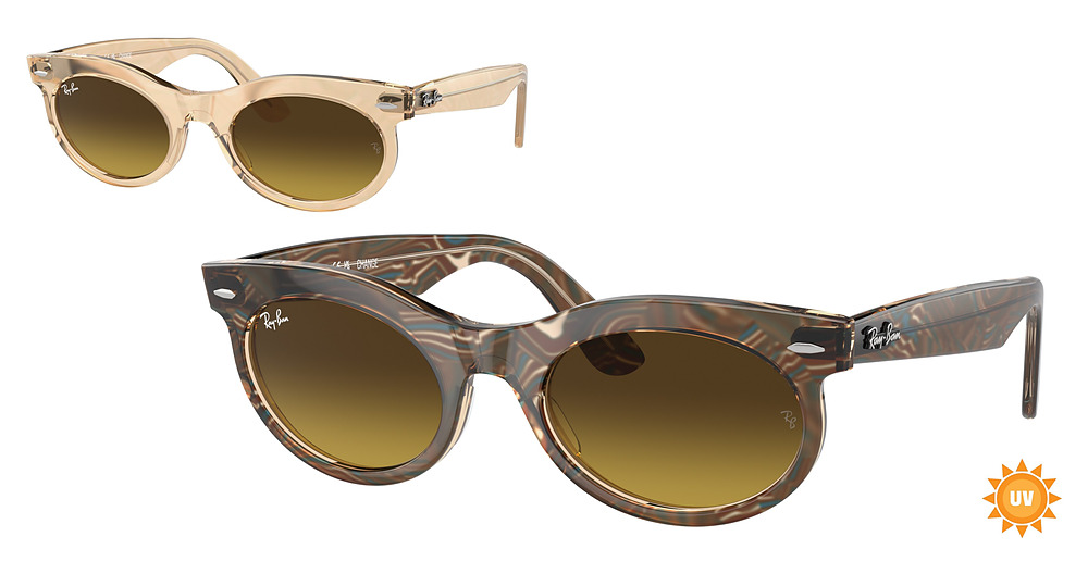 Ray-Ban RB2242F WAYFARER OVAL sunglasses in Photo Waves Brown/Brown Gradient