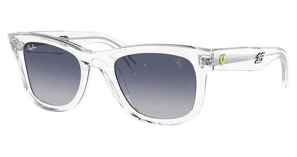 Ray-Ban RBR0502SM square sunglasses in Transparent/Light Grey Gradient Dark Blue