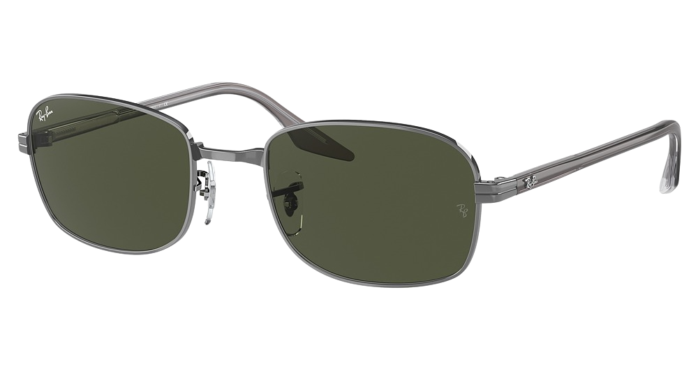 Ray-Ban RB3690 round sunglasses in Gunmetal/Green
