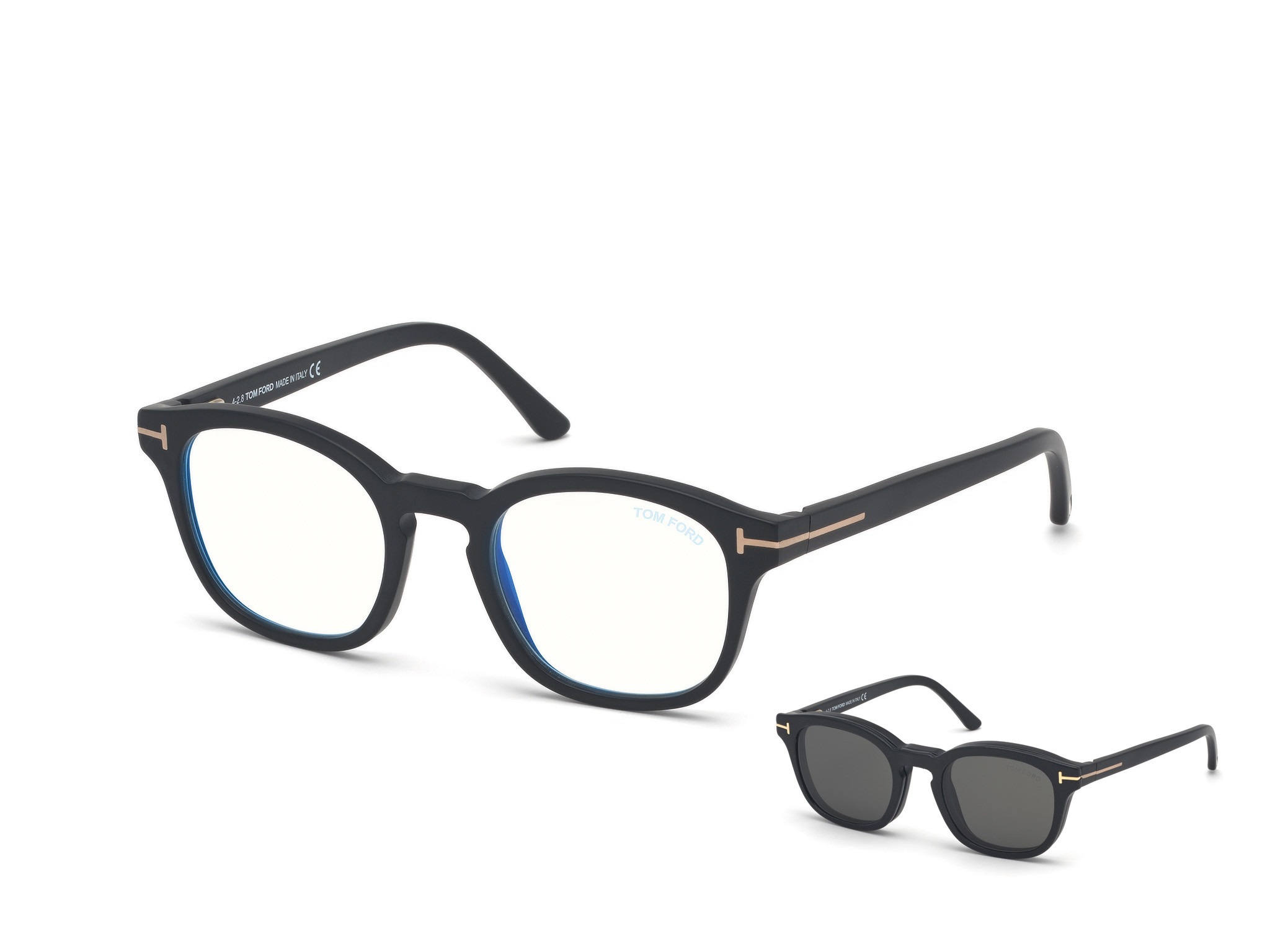 Tom Ford FT5532-B square eyeglasses in Matte Black