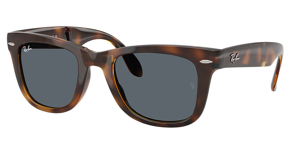 Ray-Ban RB4105 FOLDING WAYFARER sunglasses in Havana/Blue