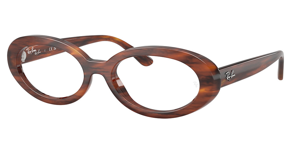 Ray-Ban RX2223VF round eyeglasses in Striped Havana