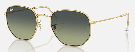 Ray-Ban RB3548 HEXAGONAL round sunglasses in Arista/Green Vintage