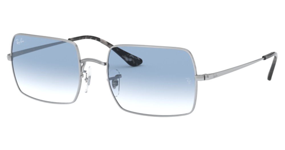 Ray-Ban RB1969 RECTANGLE square sunglasses in Silver/Clear Gradient Blue