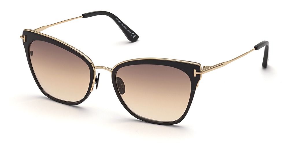 Tom Ford FT0843 cateye sunglasses in Shiny Black/Gradient Brown