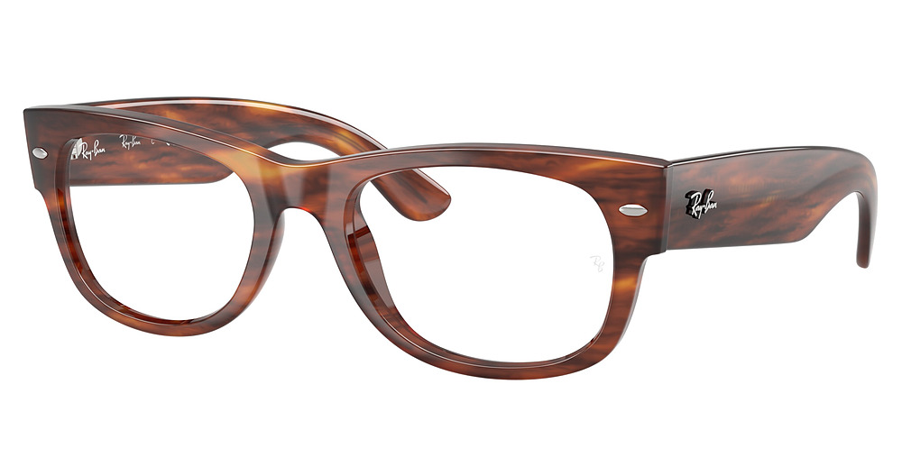 Ray-Ban RX0832VF MEGA WAYFARER II round eyeglasses in Striped Havana