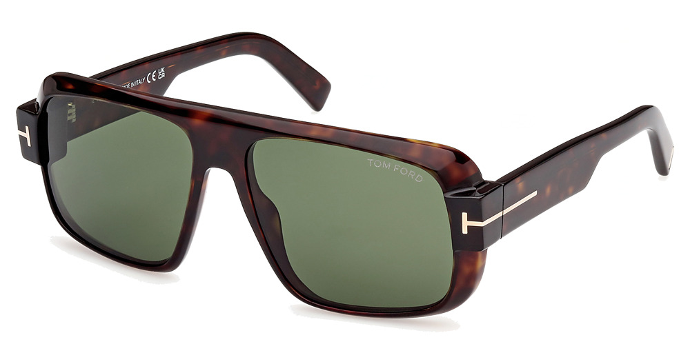 Tom Ford FT1101 aviator sunglasses in Dark Havana/Green