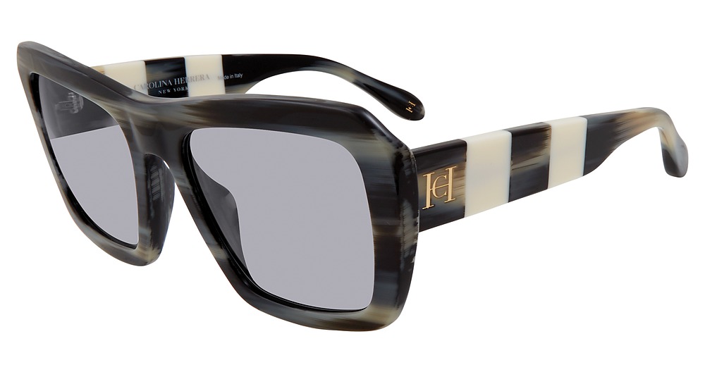 Carolina Herrera SHN598 rectangle sunglasses in Grey Horn 01 Cq
