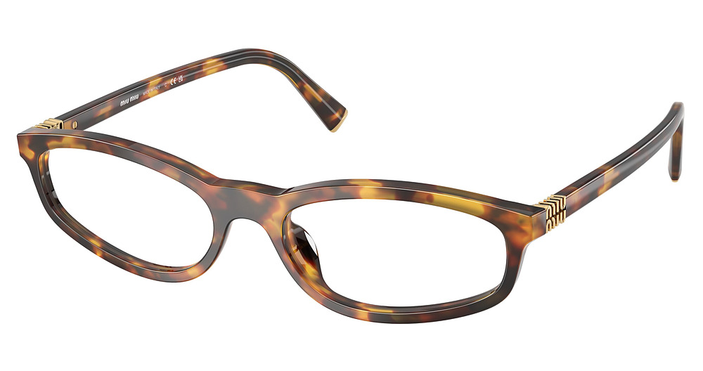 Miu Miu MU 01ZV rectangle eyeglasses in Honey Havana