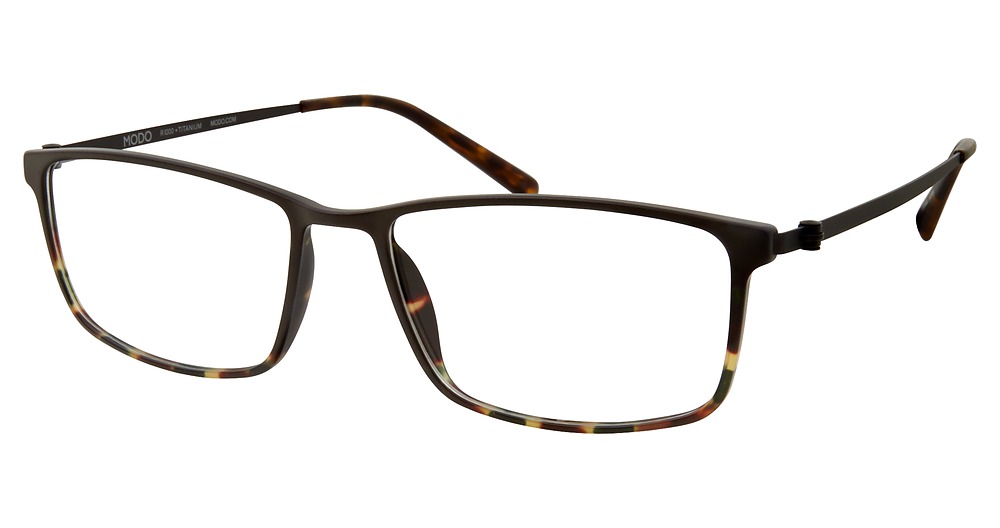 Modo 7017 rectangle eyeglasses in Matte Green Tortoise