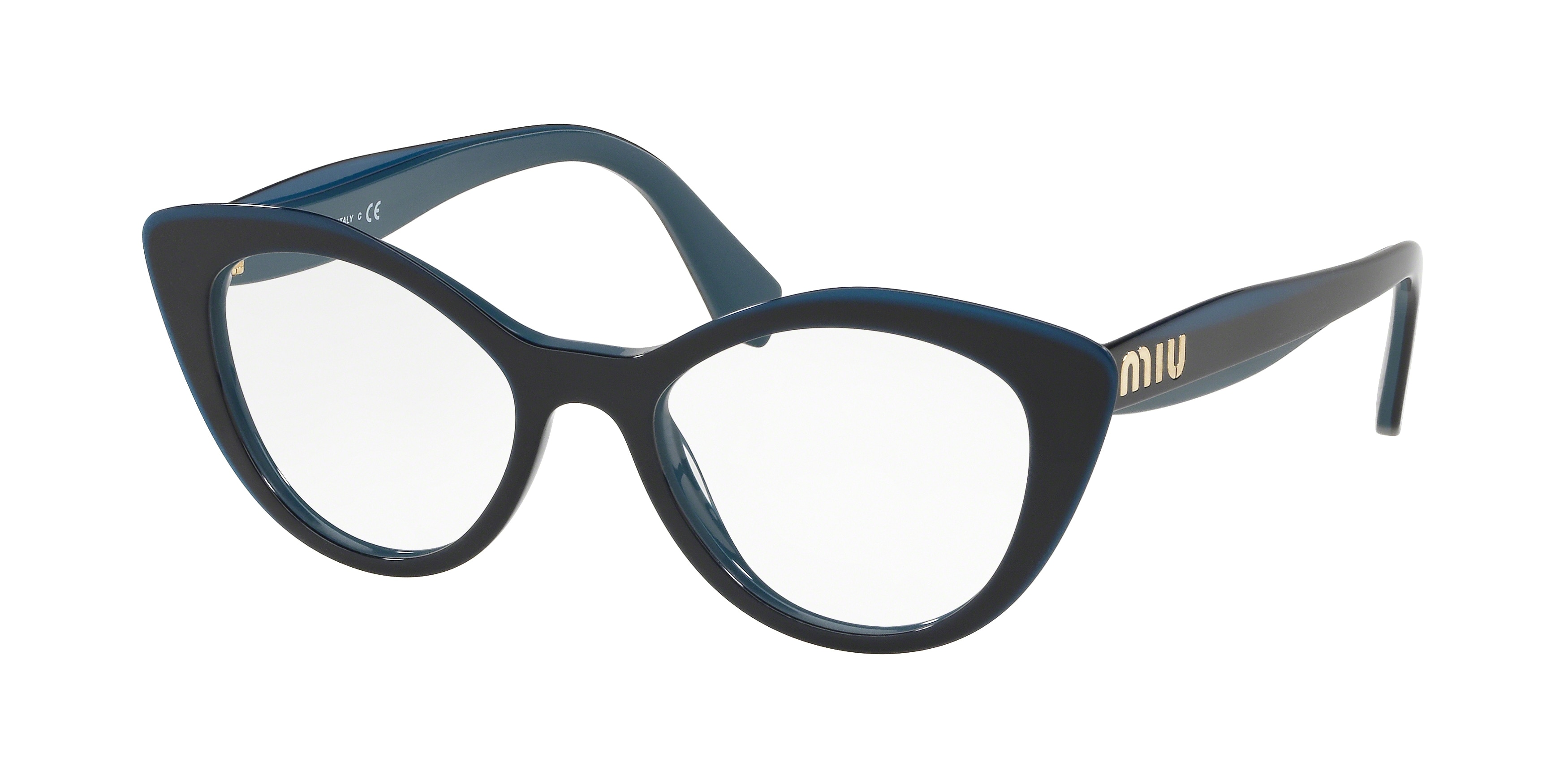 Miu Miu MU 01RV cateye eyeglasses in Blue/Top Opal Blue