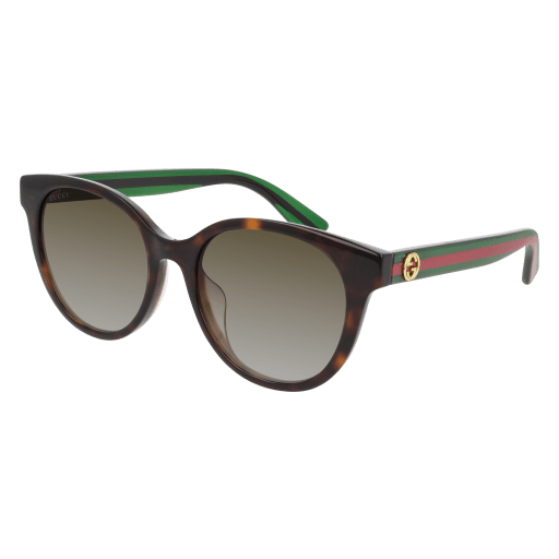 Gucci GG0702SK round sunglasses in Havana Green Brown/Nylon
