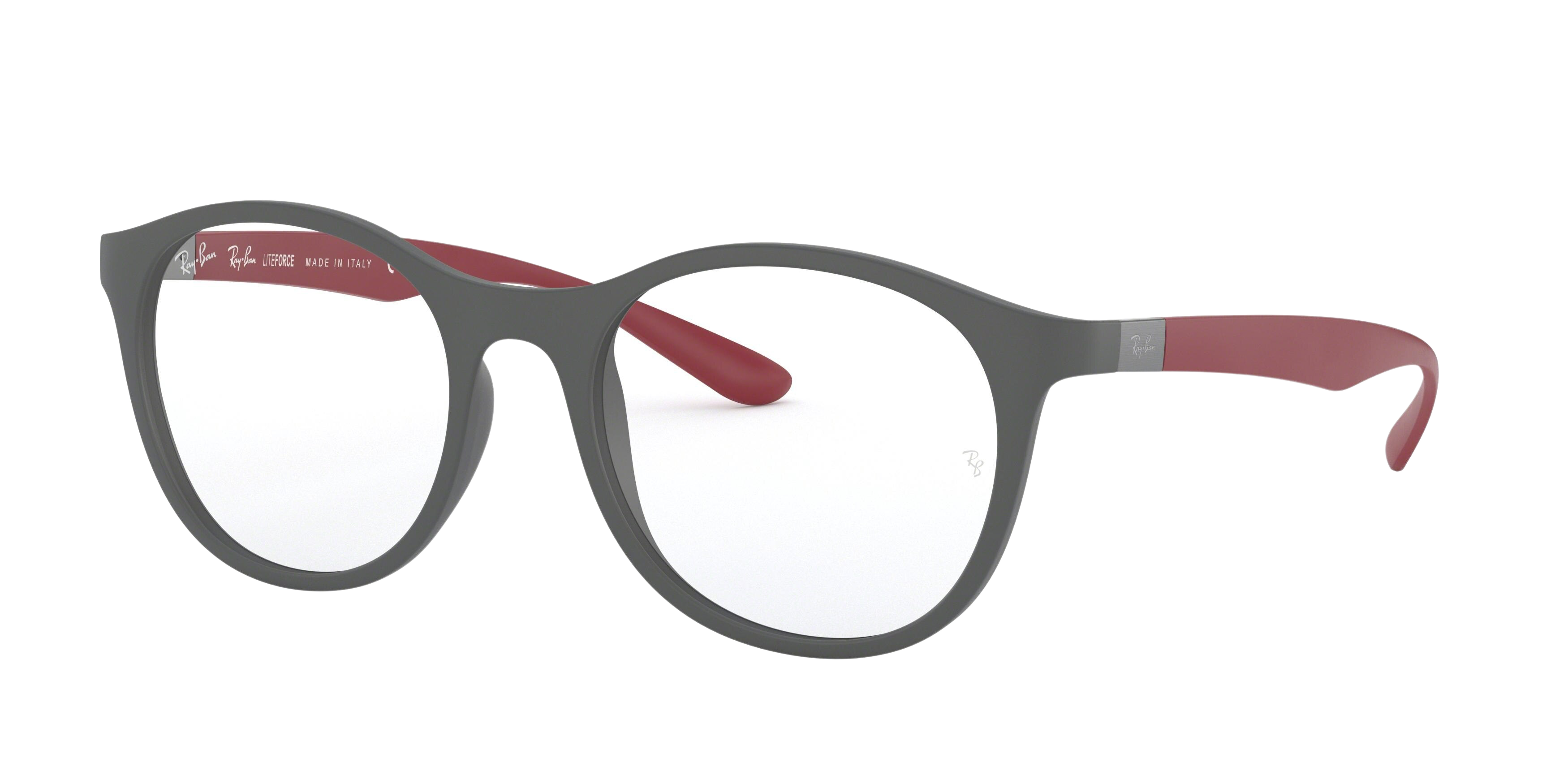Ray-Ban RX7166 round eyeglasses in Sand Grey