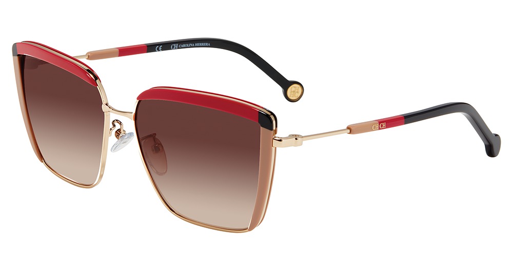 Carolina Herrera SHE148 square sunglasses in Black Red 300 Y