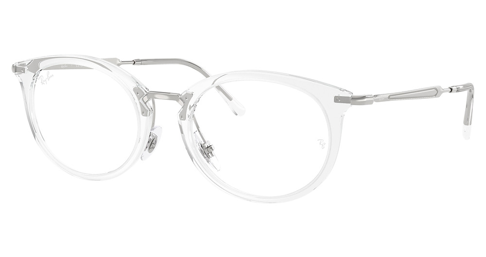 Ray-Ban RX7255 round eyeglasses in Transparent