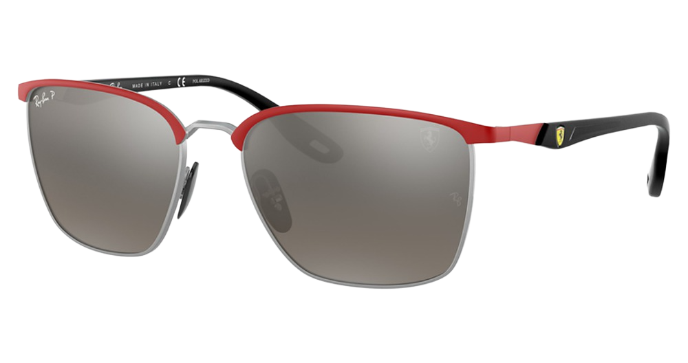 RED FERRARI ON SILVER / GREY MIR GREY GRADIENT POLAR