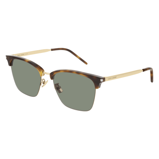 Saint Laurent SL 340 rectangle sunglasses in Havana Gold Green/Nylon