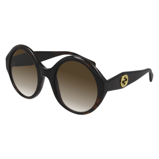 Gucci GG0797S round sunglasses in Havana Havana Brown/Brown