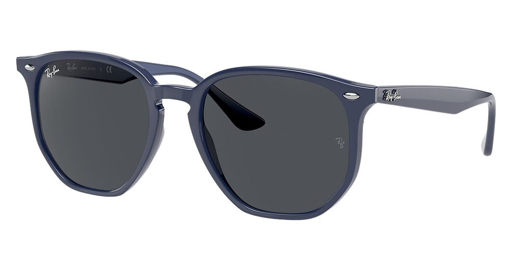 Ray-Ban RB4306F round sunglasses in Blue/Dark Grey