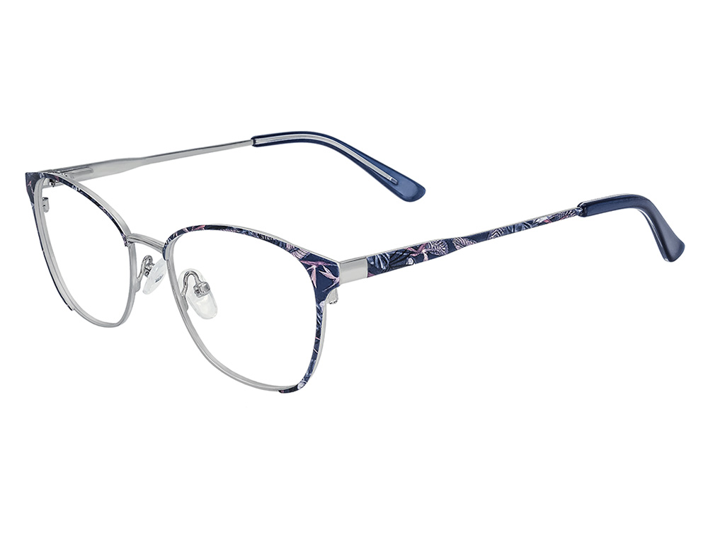Navy Floral/Silver