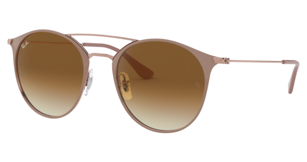 Ray-Ban RB3546 aviator sunglasses in Beige on Copper/Clear Gradient Brown