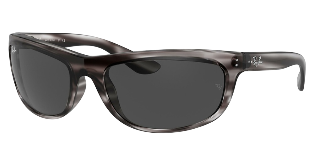 Ray-Ban RB4089 BALORAMA aviator sunglasses in Striped Grey Havana/Dark Grey