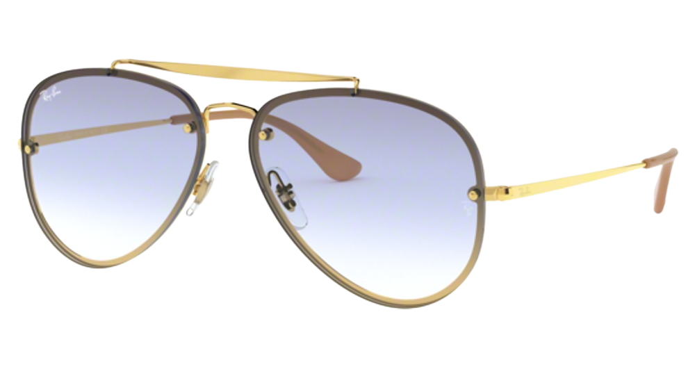 Ray-Ban RB3584N BLAZE AVIATOR aviator sunglasses in Arista/Clear Gradient Light Blue