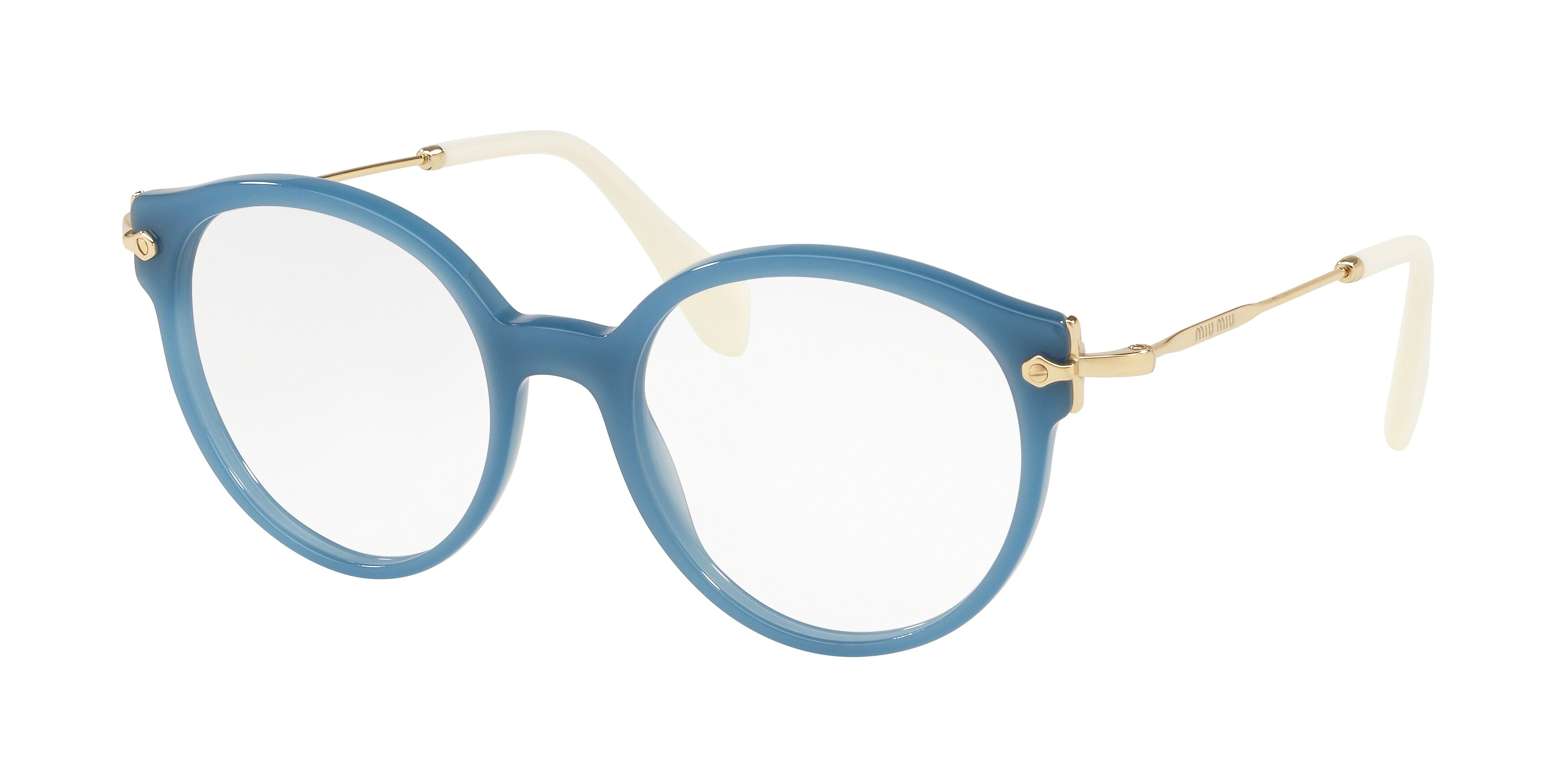 Miu Miu MU 04PV round eyeglasses in Blue Divisa