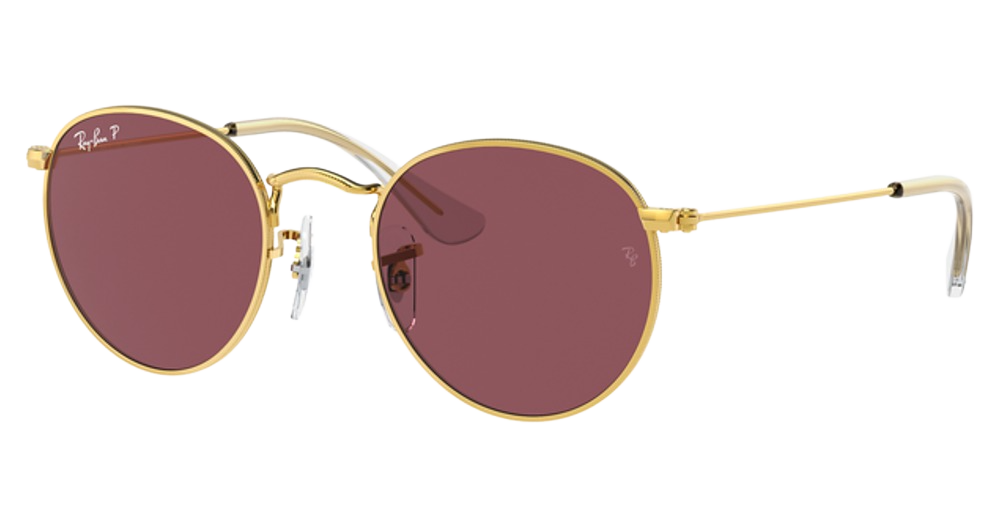 Ray-Ban RJ9547S JUNIOR ROUND round sunglasses in Legend Gold/Polarized Purple