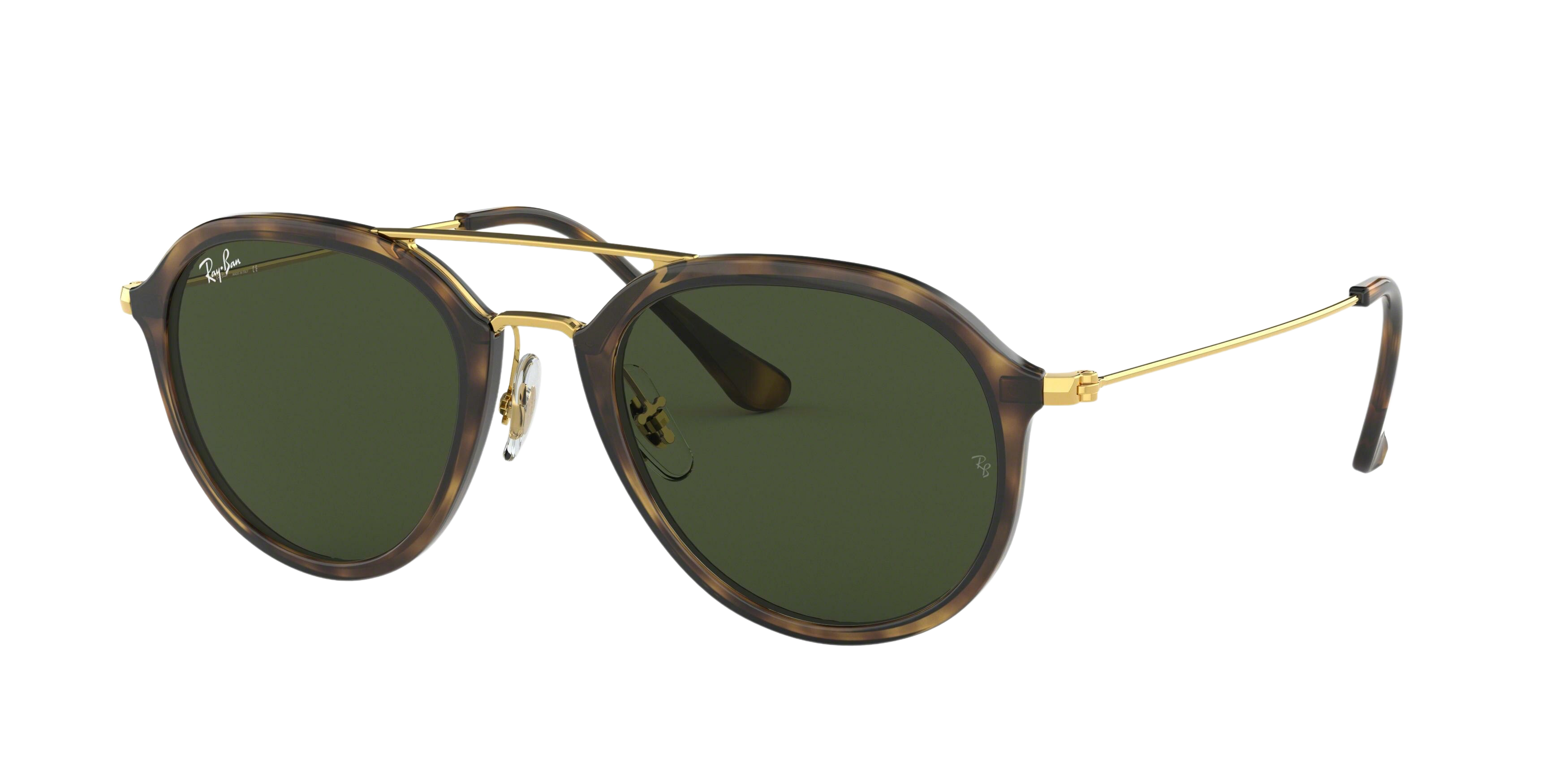 Ray-Ban RB4253 round sunglasses in Light Havana