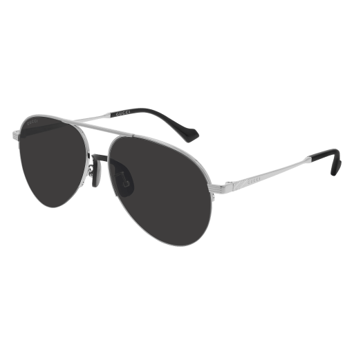 Gucci GG0742S aviator sunglasses in Silver Silver Grey/Nylon