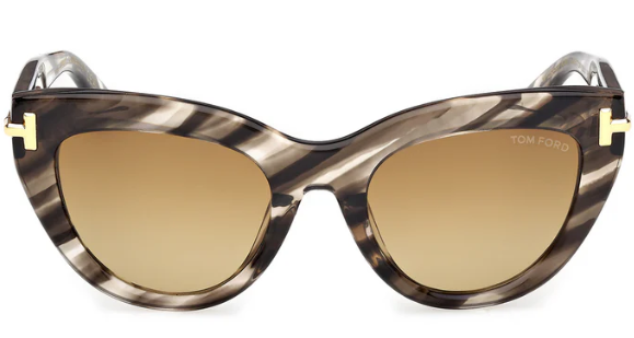 Tom Ford FT1252 cateye sunglasses in Coloured Havana/Brown