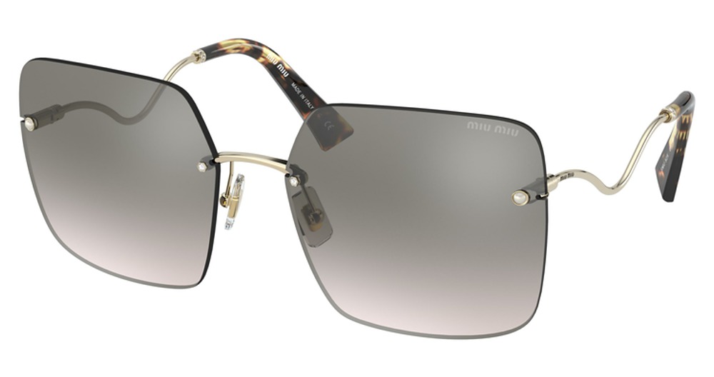Miu Miu MU 52XS square sunglasses in Pale Gold/Light Purple Brown