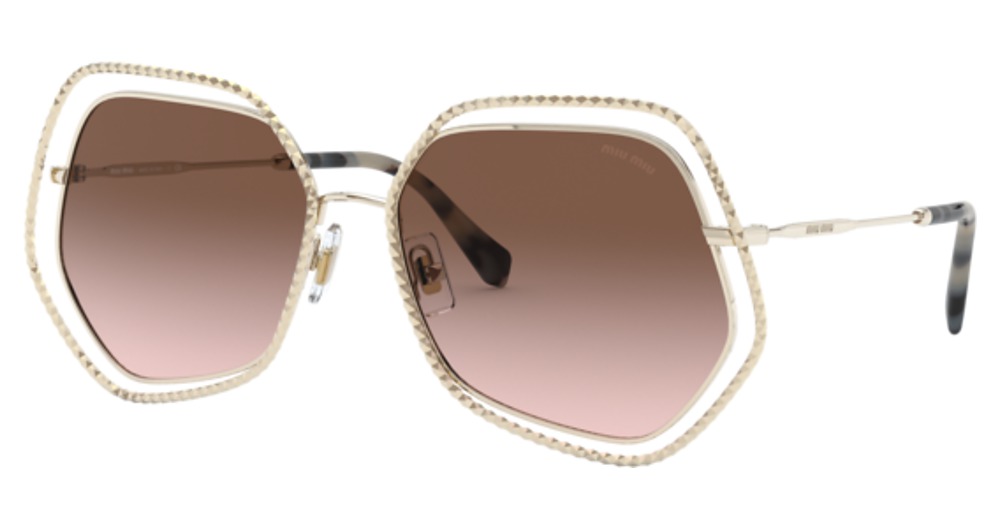 Miu Miu MU 58VS irregular sunglasses in Pale Gold/Brown Gradient