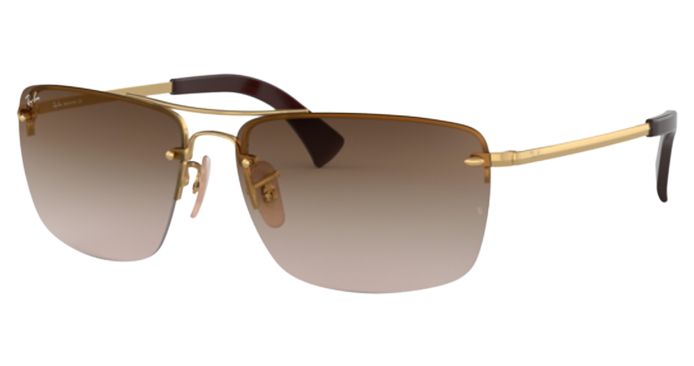Ray-Ban RB3607 rectangle sunglasses in Arista/Brown Gradient Dark Brown