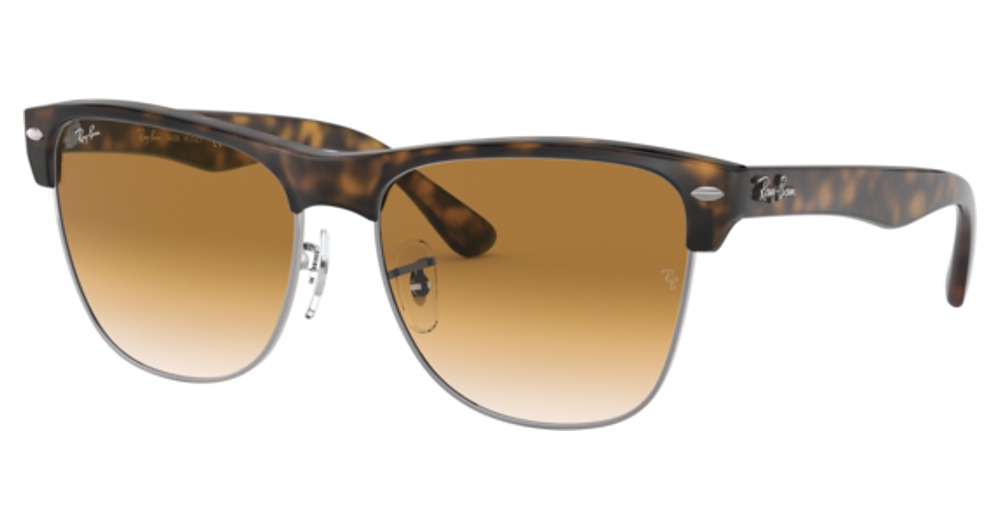Ray-Ban RB4175 CLUBMASTER OVERSIZED round sunglasses in Demi Gloss Havana on Gunmetal