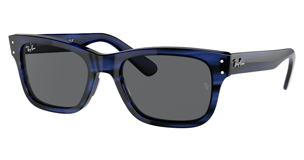 Ray-Ban RB2283F MR BURBANK square sunglasses in Striped Blue/Dark Grey