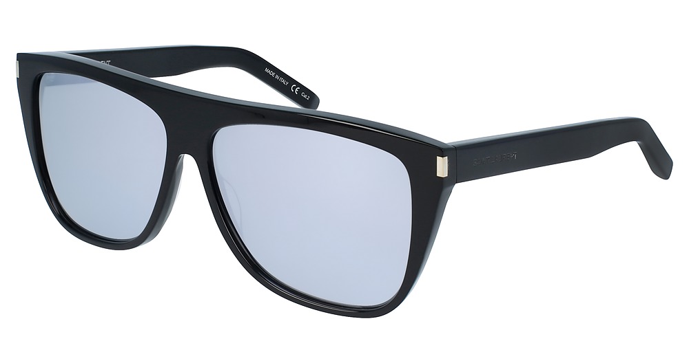Saint Laurent SL 1 round sunglasses in Black Black Silver/Nylon