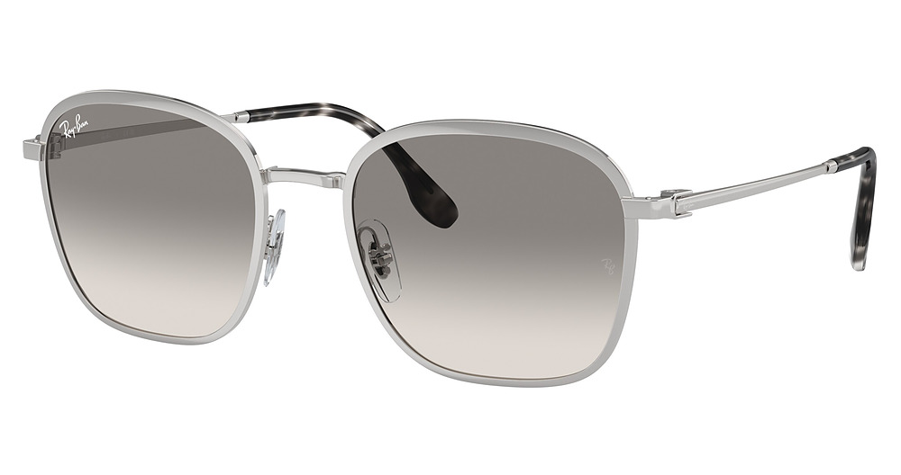 Ray-Ban RB3720 round sunglasses in Silver/Clear Gradient Grey