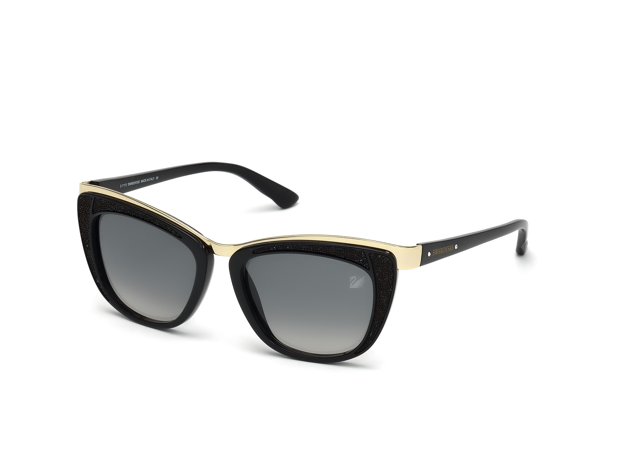 Shiny Black, Jet Black, Pale Gold / Smoke Gradient Ochre Lenses
