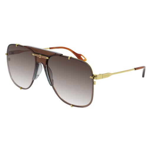 Gucci GG0739S aviator sunglasses in Gold Gold Brown/Nylon