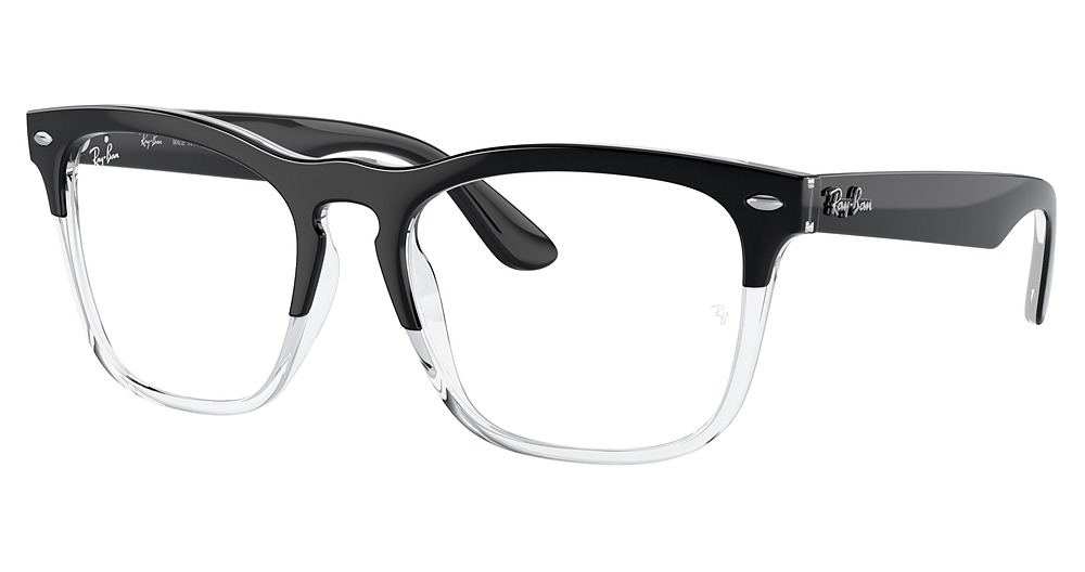 Ray-Ban RX4487VF STEVE round eyeglasses in Black on Transparent