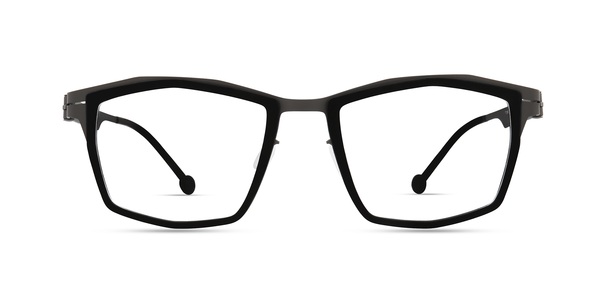 Modo TICINESE rectangle eyeglasses in Black/Gunmetal