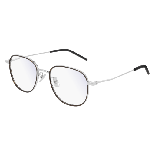 Saint Laurent SL 362 round eyeglasses in Silver Silver Transparent