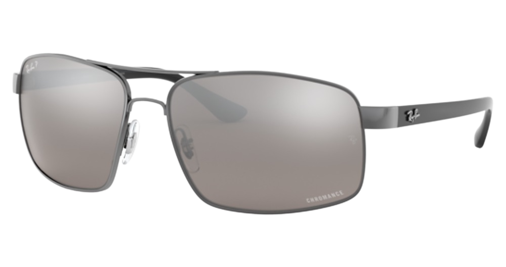 Ray-Ban RB3604CH aviator sunglasses in Gunmetal/Grey Mirror Silver