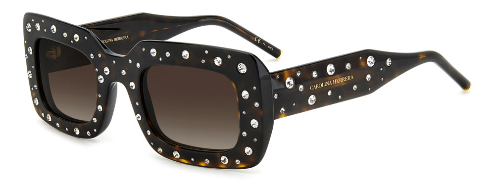 Carolina Herrera HER 0131/S rectangle sunglasses in Havana/Brown Shaded