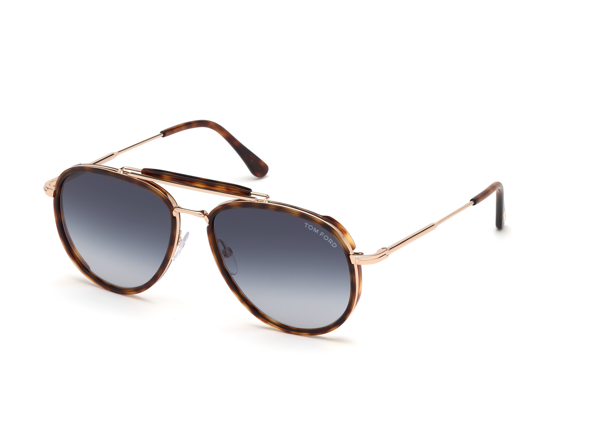 Tom Ford FT0666 Tripp round sunglasses in Shiny Red Havana Acetate Rims,