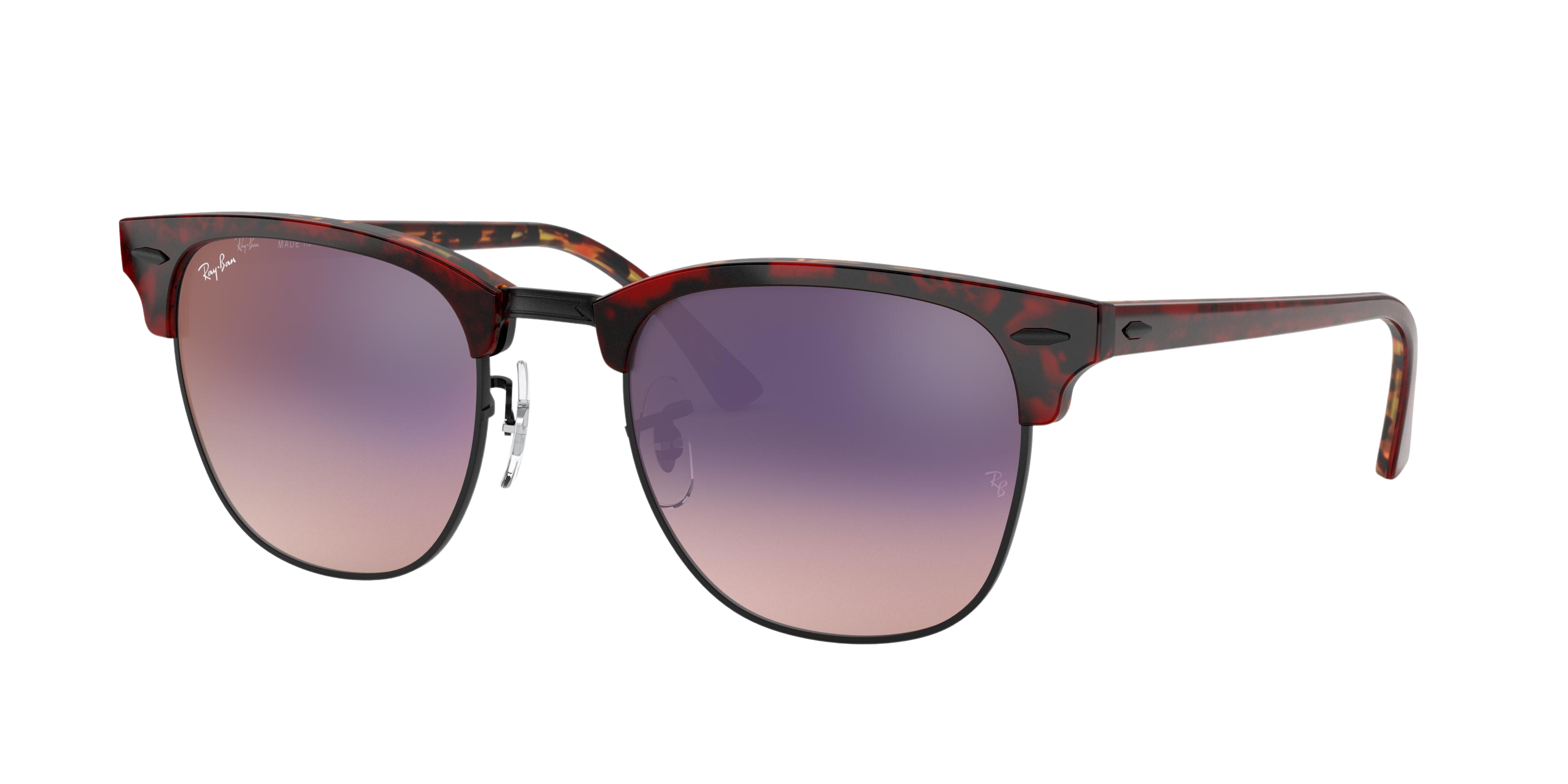 Ray-Ban RB3016F square sunglasses in Top Trasp Red on Havana Orange