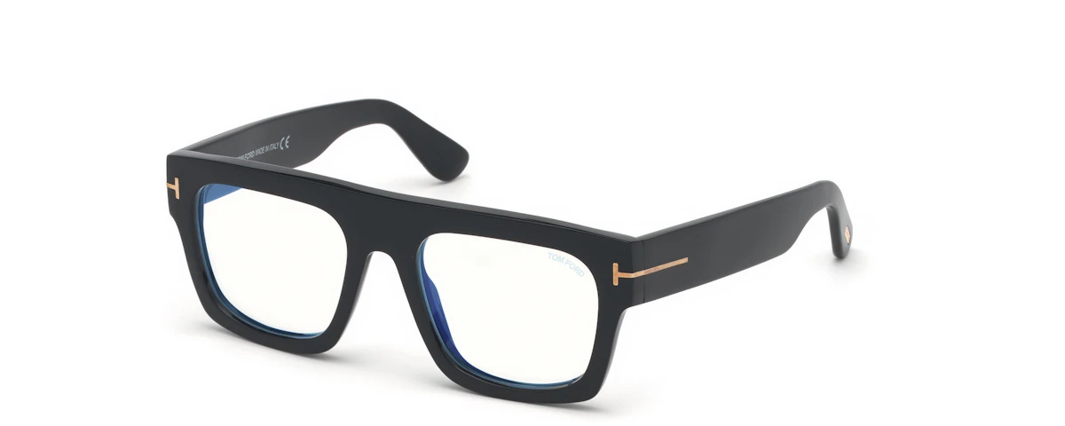 Shiny Black, Rose Gold "t" Logo/ Blue Block Lenses
