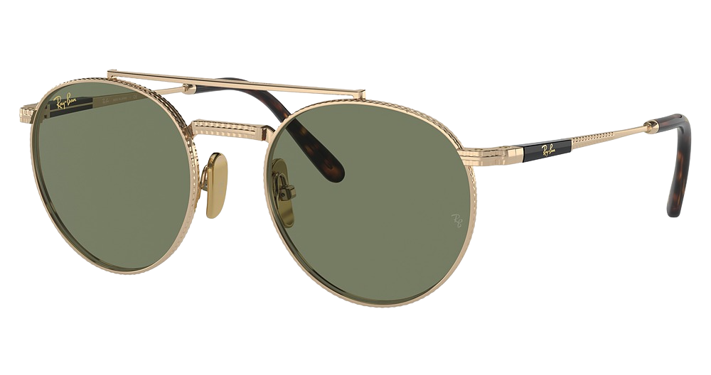 Ray-Ban RB8237 ROUND II TITANIUM aviator sunglasses in Arista/Green